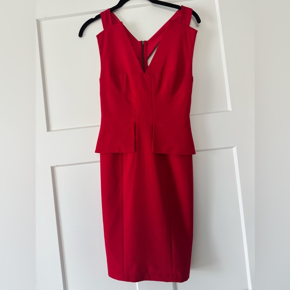 NWT BCBGMaxAzria Vibrant Red Backless Dress